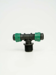 Тройник папа с внешней резьбой под капельную ленту 17 x ½'' x 17 19121 POELSAN